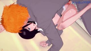 Rukia Kuchiki and Ichigo Kurosaki have Intense fucking in their bed at home. - BLEACH Hentai