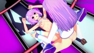 Neptune and Nepgear have intense futanari sex on stage. - Hyperdimension Neptunia Hentai