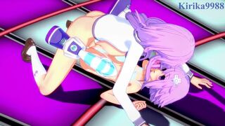 Neptune and Nepgear have intense futanari sex on stage. - Hyperdimension Neptunia Hentai