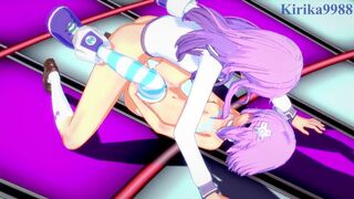 Neptune and Nepgear have intense futanari sex on stage. - Hyperdimension Neptunia Hentai