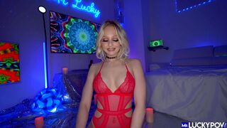 Blonde Babe With Butt Plug Lights Up The Night