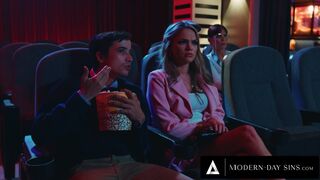 MODERN-DAY SINS - Pervy Teens Have PUBLIC SEX In Movie Theatre And GET CAUGHT! With Athena Faris