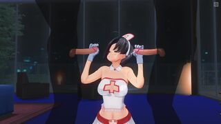 3D HENTAI Nurse sucks dick from two patients at once