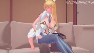 Fate Grand Order Artoria Pendrago Bunny Girl Thigh and Buttjob Until Cumshot - Anime Hentai 3d