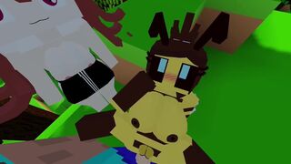 Minecraft Sexmod - Zoom on Luna's Pussy and Hairy Busty Bee