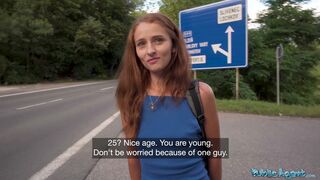 Hitchhiking redhead loves my big dick