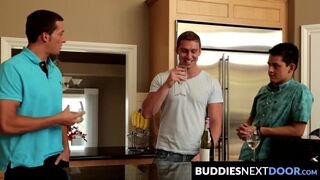 BuddiesNextDoor.com - Connor fucks Drake on the counter while Josh sucks his throbbin