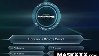 MaskXXX.com - Hot trivia quiz leads to interracial BJ and self-pleasure