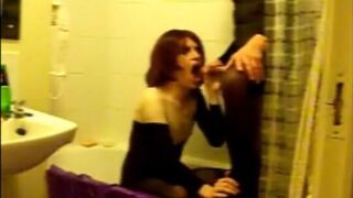 Shower Sluts: Big Cock Emo Crossdresser Fucks Young Amateur