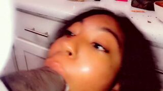 Small Ebony Gets Throat-Fucked by BBC for Slow Dinner