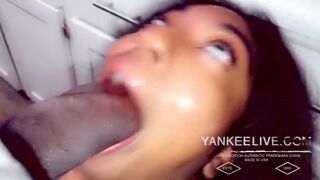 Small Ebony Gets Throat-Fucked by BBC for Slow Dinner