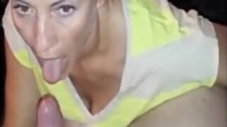 Mom's Blowjob Lesson for 18-Year-Old Son Leads to Cum Swallow