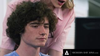 MODERN-DAY SINS - Horny Teen Melody Marks Teases Coworker For Late-Night Sneaky Sex At The Office