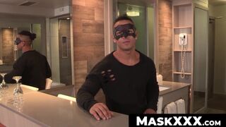 MaskXXX.com - Muscular stud's abs tease and solo big dick tugging