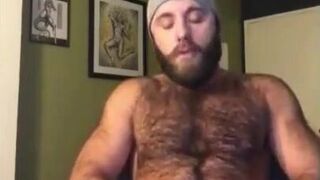 Hairy Lumberjack Masturbates, Showing Off His Cock