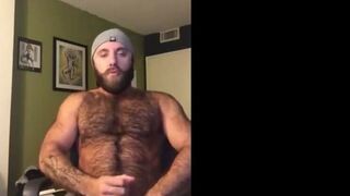 Hairy Lumberjack Masturbates, Showing Off His Cock