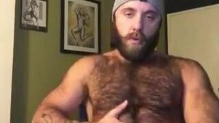 Hairy Lumberjack Masturbates, Showing Off His Cock