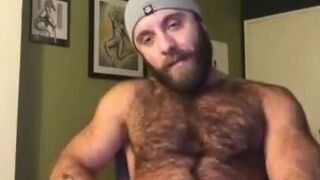 Hairy Lumberjack Masturbates, Showing Off His Cock