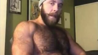 Hairy Lumberjack Masturbates, Showing Off His Cock