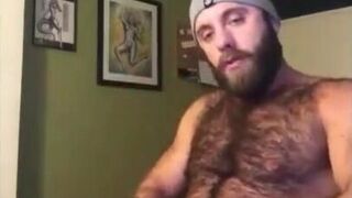 Hairy Lumberjack Masturbates, Showing Off His Cock