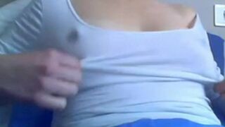 Playing With Her Large Nipples