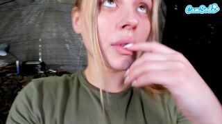 Sexy Blonde Solider Girl Plays With Her Pussy On Cam For Boyfriend