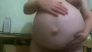 Pregnant Brunette's Webcam Show