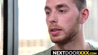 NextDoorXXX.com - Inked handsome Carter Woods masturbates in an intimate interview