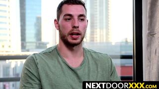 NextDoorXXX.com - Inked handsome Carter Woods masturbates in an intimate interview