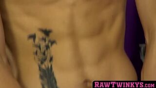 RawTwinkys.com - Horny twink with tattoos loves taking it up his tight rear with joy