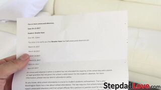 Stepdad fucks his daughter because of bad grades in school