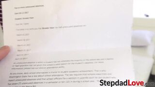 Stepdad fucks his daughter because of bad grades in school