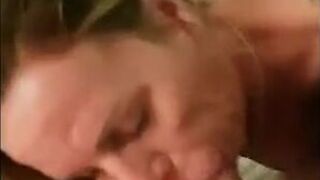 Rough Blowjob from a European Amateur Brunette MILF Girl