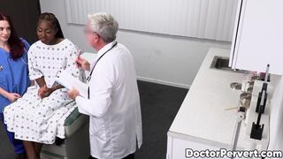 Jessica Ryan and ebony Amari Anne are indulging in mutual oral while the doctor fucks