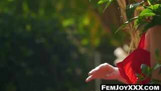 FemJoyXXX.com - Serena Wood's sunlit garden self pleasure session