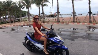 Hot ass Thai GF motobike ride and fuck