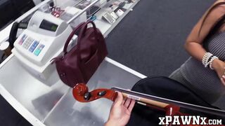 Good looking vixen sells cello and fucks for extra cash