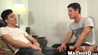 MachoIO.com - Young twink takes a rough barebacking and facial from his lover