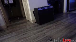 Stepdaughter sucks dad off before letting him fuck in doggy