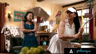 GIRLSWAY - Desperate MILF Romi Rain Find Ways To Teach Stepdaughter Kimmy Kimm How To Play Tennis