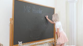 Blonde Cums Hard During Romantic Fantasy Teacher Sex