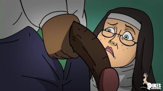 Dukes Hardcore Honeys - Loud mouth nun takes raw BBC dick for hours