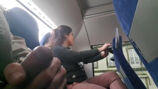 Voyeur seduces Milf to Suck&Jerk his Dick in Bus