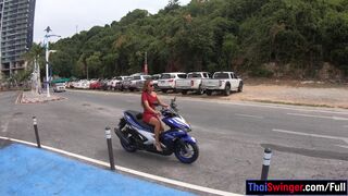 Big round ass Thai GF motobike ride and hardcore fuck at home