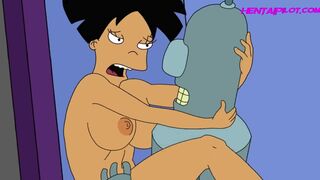 Bender Filled Amy Wong From Futurama With Sperm - Cartoon Parody