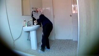 Korean Stepdaughter soaping in bathroom ()