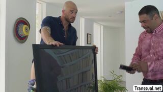 Spoiled TS stepdaughter fucked by the handyman