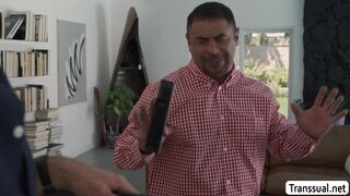 Spoiled TS stepdaughter fucked by the handyman