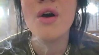 Premium GFs - Hot teen slut Andi smoking in the loo on the sly