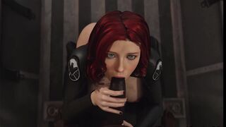 Black Widow from Marvel fucks her way out - 3D